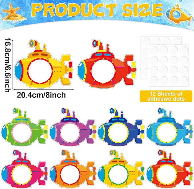 gisgfim 80Pcs Summer Cutouts Submarine Decorations Under The Sea Bulletin Board - Image 2