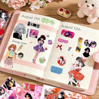Tmtains 30 Sheets Japanese Manga Style Sticker Book 650+Pcs Heisei Retro Cute - Image 5