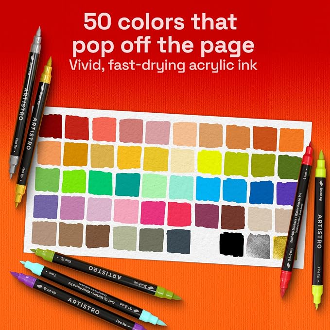 ARTISTRO Acrylic Glass Markers for Wine Glasses and Drinkware, Vibrant Dual Tip - Image 3