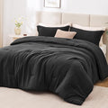 Love's cabin Black King Size Comforter Set, 3-Piece Prewashed Bed Set by Lovescabin