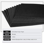 BENECREAT 10PCS Self Adhesive Backed Foam Sheet 12x8 Inch Black Nonslip EVA - Image 4