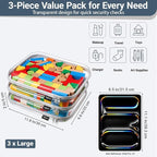 YQBRAO 3-Pack Large Clear Hard Shell Zipper Case, 1.2mm Ultra-Thick Rigid Toy & - Image 4