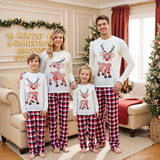 Awoscut Family Christmas Pajamas Matching Pajamas for Family, Xmas PJs Sets Holiday Sleepwear