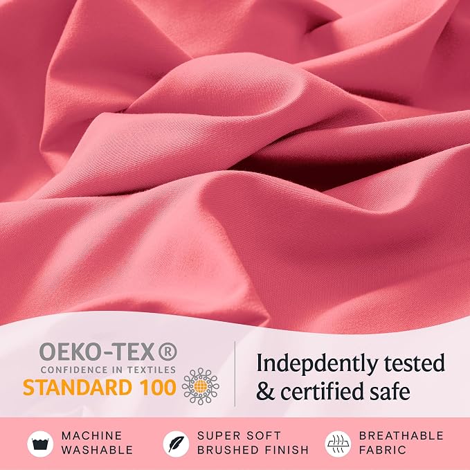 LuxClub 3 PC Twin Sheet Set, Deep Pockets Wrinkle Free Cooling Bed Sheets Hotel - Image 5