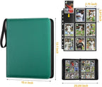 GERMUN 3 Ring 9 Pocket Zipper Card Binder, 720 Double Sided Standard PU Trading - Image 2