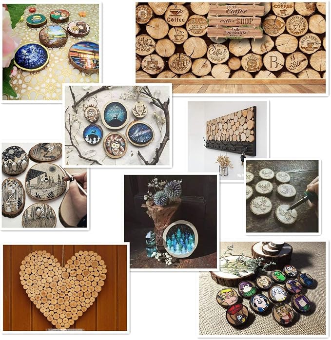William Craft Unfinished Natural Wood Slices 20 Pcs 2.75-3.1 inch Wood Coaster - Image 3