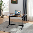VECELO Vintage Drawing Drafting Table, Adjustable Tilting Top Art Desk Craft - Image 5