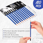Humyoun 180 Pcs Graphite Sketch Pencil Set Professional Drawing Pencils - Image 2