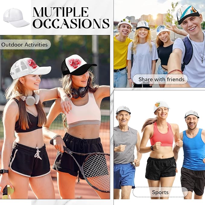 Vabean 24 Pack Sublimation Blank Cap Trucker Mesh Cap Unisex Plain Blank - Image 5