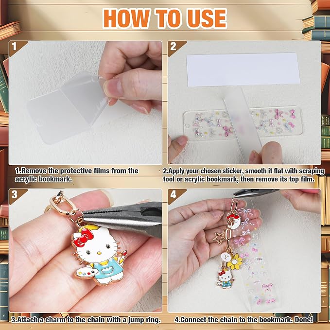 100 Pcs Book Acrylic Bookmark Blanks Thicken 6 DIY Bookmark Making 8 Book UV - Image 4