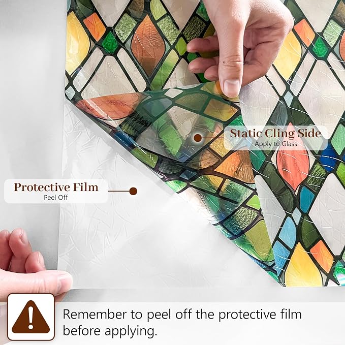 Bloss Rainbow Window Privacy Film Stained Glass Decorative Windows Film - Image 8
