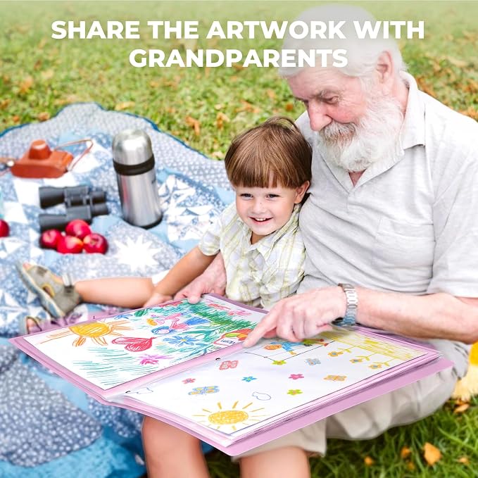 JoyCat 12 x 18 Art Portfolio Binder, 40 Acid-Free Clear Pockets Art Folder - Image 8