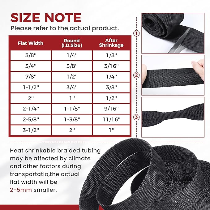 Heat Shrinkable Braided Sleeving 2:1 Ratio- Abrasion Protection Flexibility - Image 4