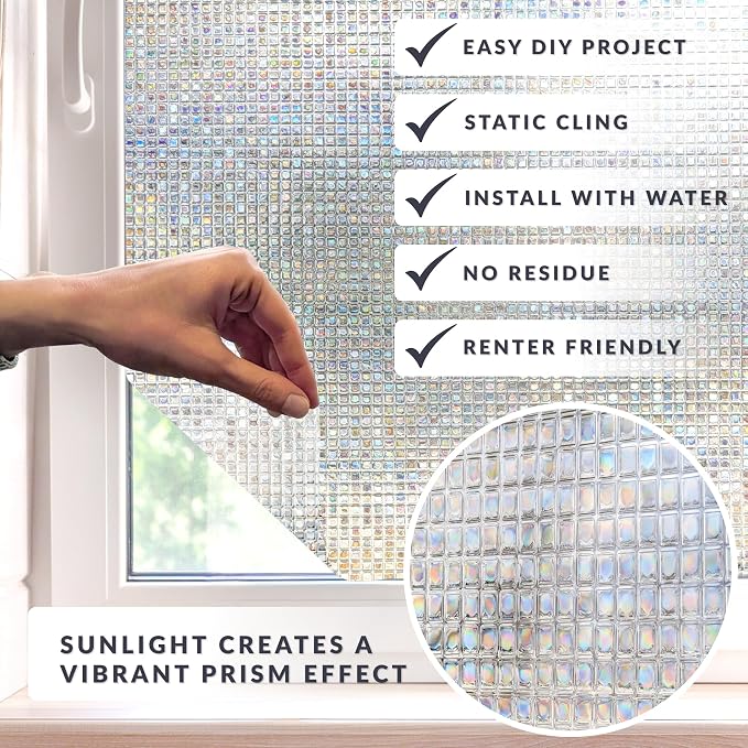 Pixel Rainbow Light Effects Window Privacy Film by Artscape - Image 2