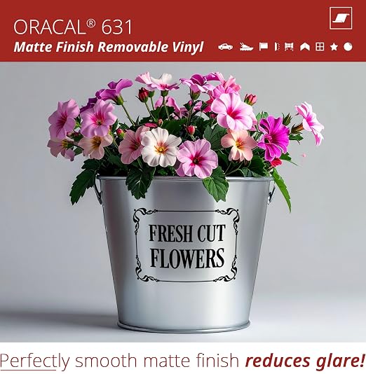 ORACAL 631 Matte Black Vinyl Durable Roll Easy to Weed Permanent Adhesive Craft - Image 3
