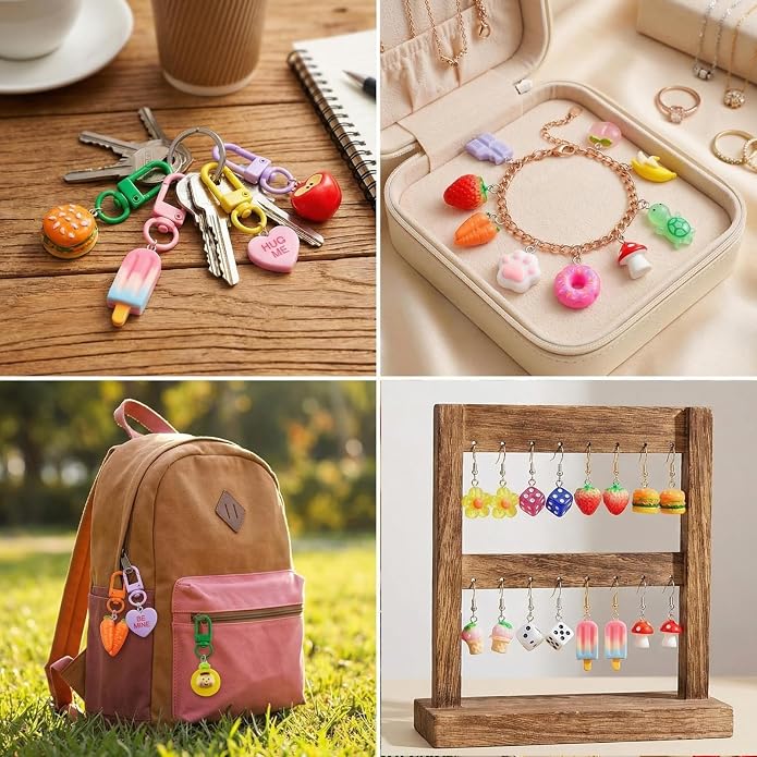 Keychain Charms Bulk 30pcs mixed Cute 3D Charms - Image 2