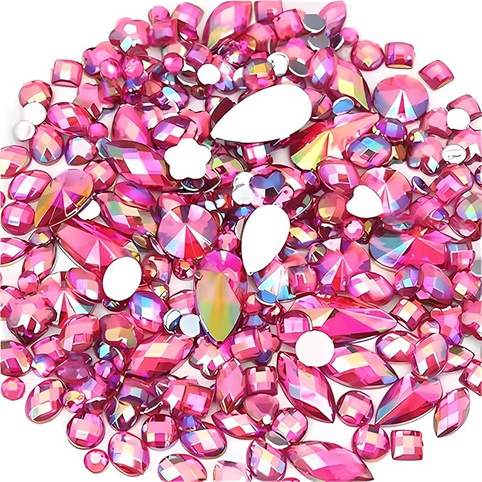 Mixed 1400pcs AB Colour Gems Jewels Flatback Rhinestones, Face Art Gem Jewel by Unknown