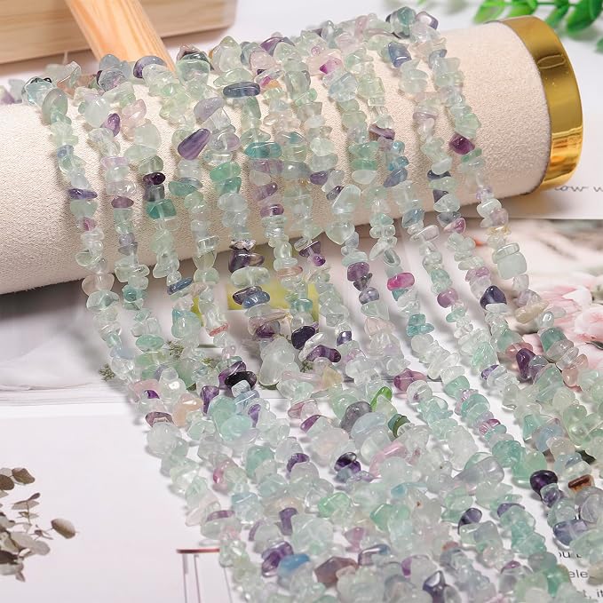 200 Pcs Crystal Chip Beads for Jewelry Making 5-8mm Fluorite | Natural Chip by DQJRJTJewelryMakingCraftsSupplies