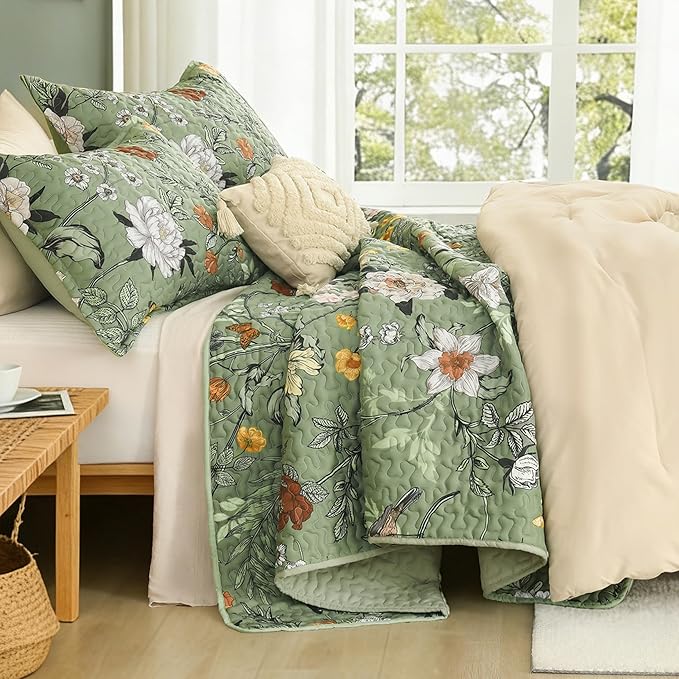 Litanika Floral Green Quilt California King Size - Image 2