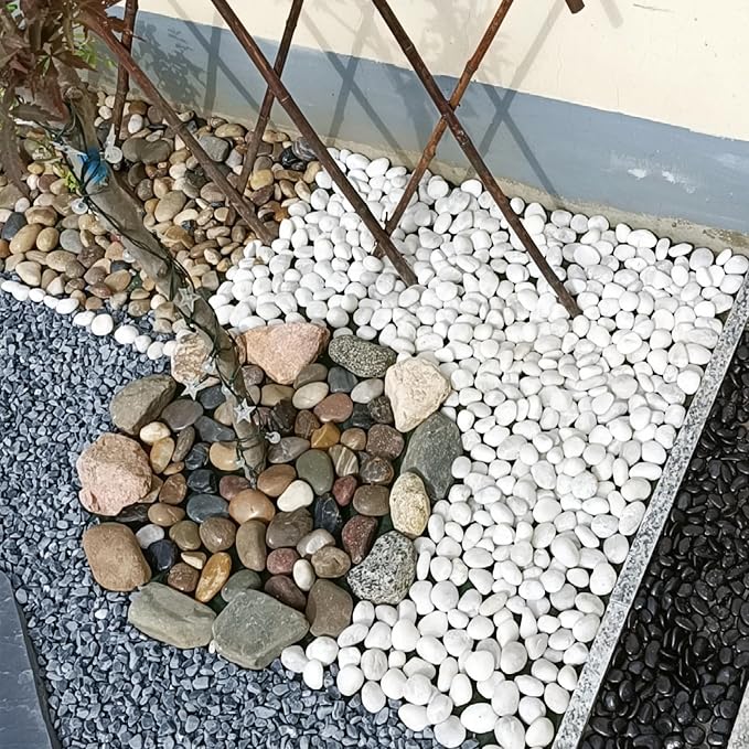 FANTIAN 20 lbs White Rocks for Gardens, 1.5-2.5 Inch Decorative Pebbles for - Image 7