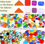 2400 Pcs Colorful Irregular Crystal Mosaic Tiles, 4.4lb Tiny Mosaic Tile DIY - Image 3