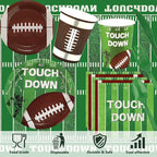171 PCS Football Party Supplies Kit, Disposable Tableware Plates Napkins Cups - Image 3