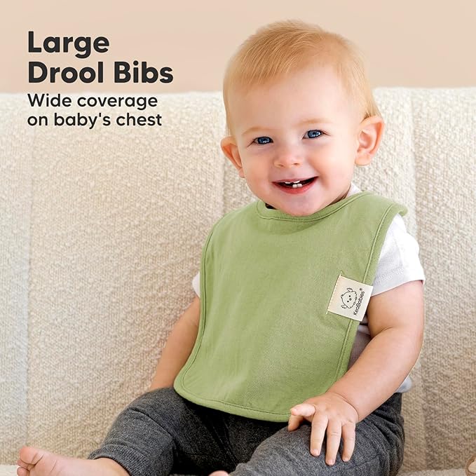 KeaBabies 8-Pack Organic Baby Bibs for Boys, Girls - Super Absorbent Cotton Drool Bibs for Baby Girl & Boy, Teething Toddler, Drooling Newborn, Ultra Soft & Machine Washable (Cruise)