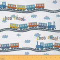 Castle Fairy Kids Train Fabric, Watercolor Cartoon Car, Polyester/Soft Flannel by CastleFairy