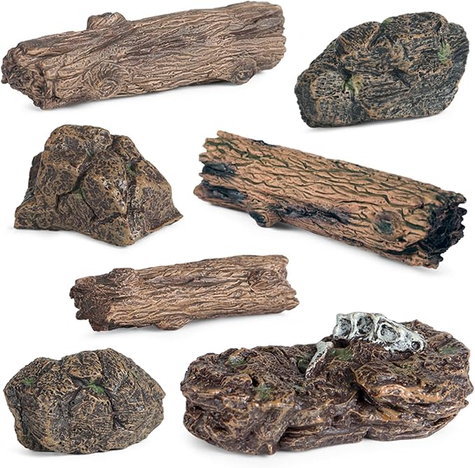 7pcs Diorama Supplies Fake Rocks, Artificial Garden Figurines Tree Stump by EOIVSH