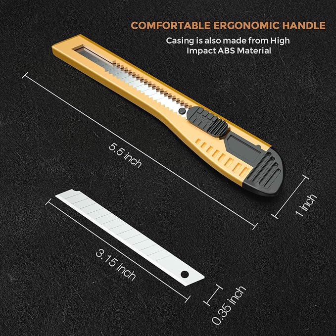 Nicpro 15 PCS Utility Knife Box Cutters Retractable Razor Knife 9mm - Image 7
