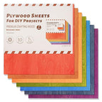 7 Pack Colored Plywood Sheets, 3mm Basswood by Wowood