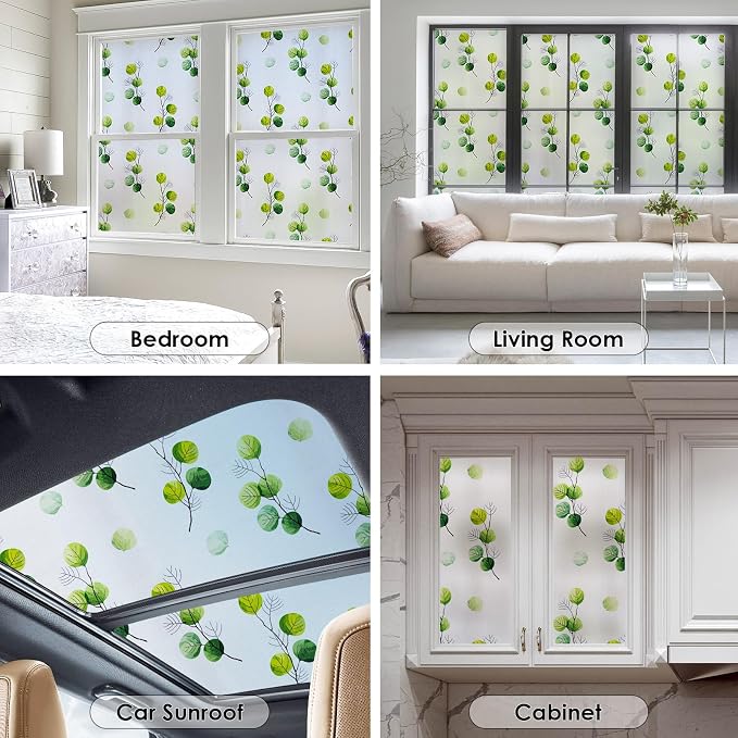 DKTIE Eucalyptus Leaves Stained Glass Window Film - Image 9