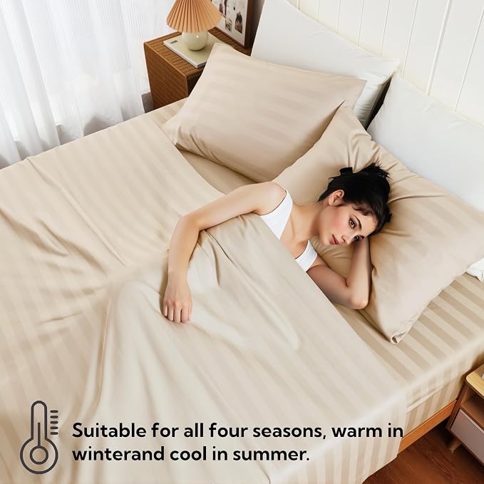 Cotton Flat Sheets Only, 600 TC 100% Cotton Flat Sheet Top Sheet Only, Queen - Image 7