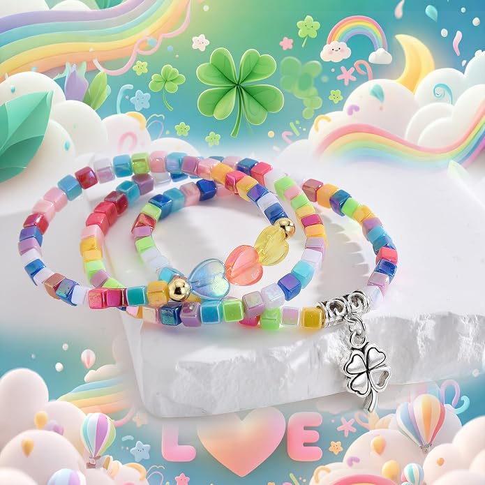 Friendship Bracelets for Girls, 10-Piece Cute Preppy Beaded Bracelet Set for - Image 8