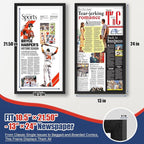 JupDec 11 × 22 Up to 13 × 24 Newspaper Frame, Premium Wood Display Case - Image 2