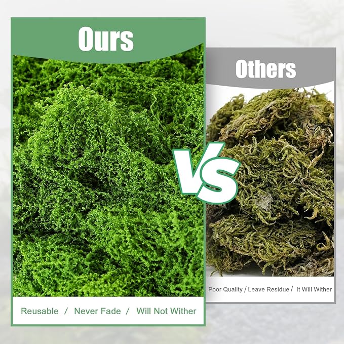 14.1oz Fake Moss for Crafts, Fairy Garden Accessories, Decorative Grass for - Image 8