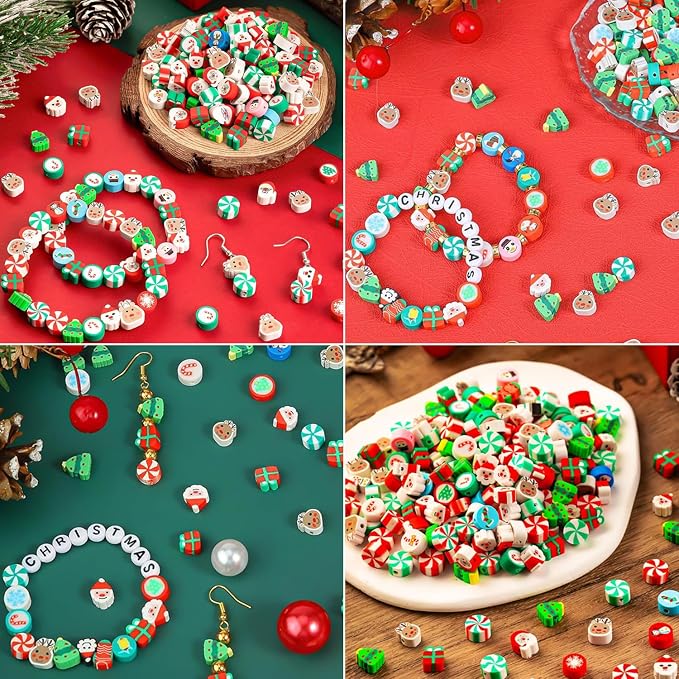 BBita 3680pcs Christmas Polymer Clay Beads Charms - Image 7
