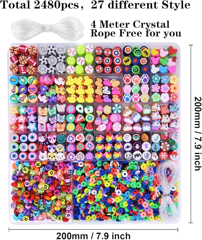 BBita 2480pcs Polymer Clay Beads Charms - Image 5