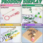 12pcs Blank Beaded Keychain Bars DIY Accessories Metal Beaded Keychain - Image 3
