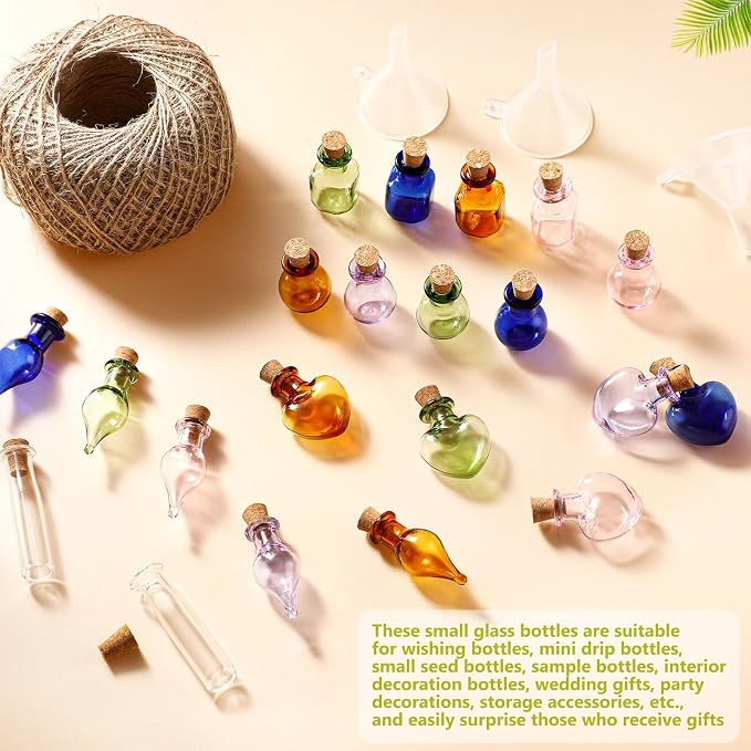 Geiserailie 50 Pieces Small Tiny Glass Spell Jars Bottle - Image 4
