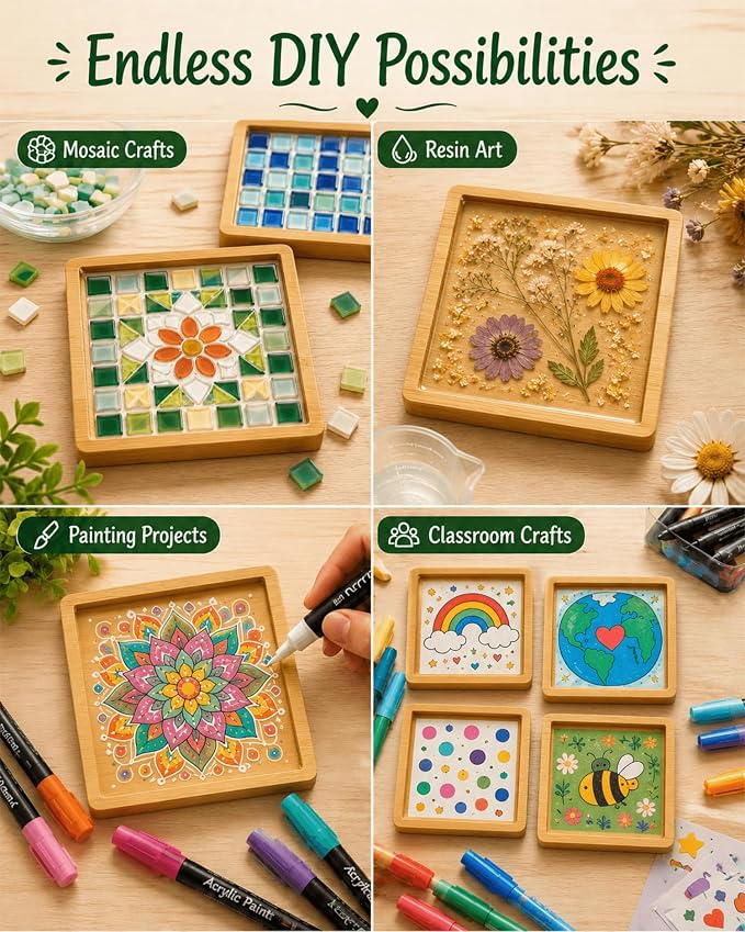 Bamboo Coasters for Crafts, DIY resin projects, classroom crafts and handmade - Image 4