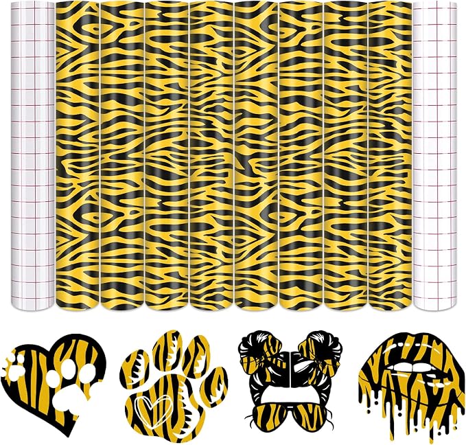 Tintnut Leopard Permanent Vinyl Tiger Pattern Adhesive Vinyl 8 Pcs 12x10 | by Tintnut