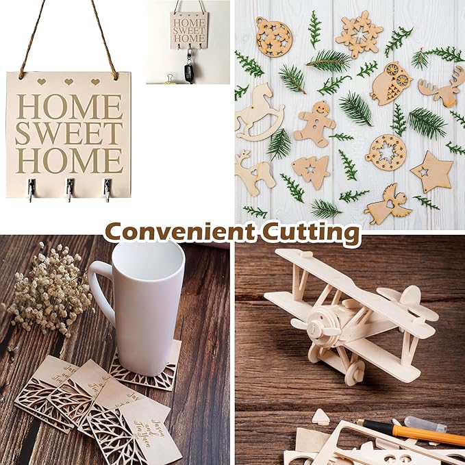 Blisstime 50PCS 4x4 Inch Wood Squares Unfinished Square Wood Pieces - Image 6