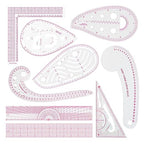 Fashion Clear Metric Sewing Ruler Set, French Curve Pattern Ruler Kit by HLZC