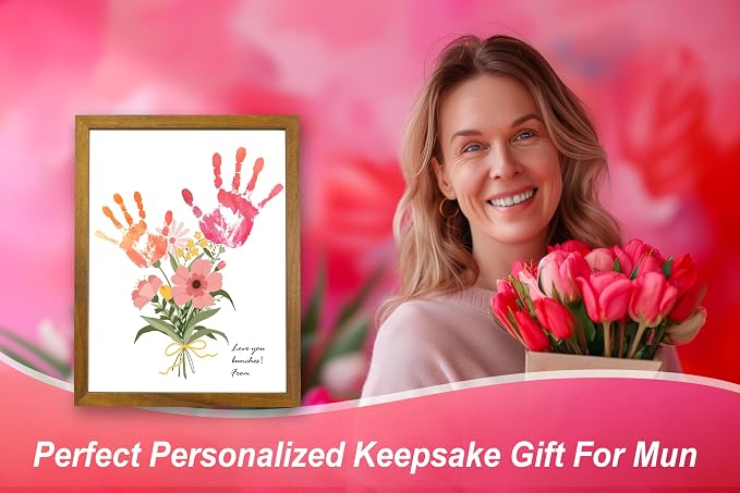 TwoDays Flower Bouquet Handprint Art Craft DIY Kit, Unique Gifts - Image 7