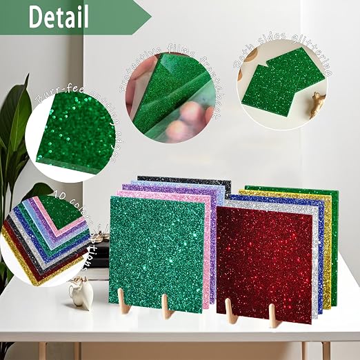 Glitter Acrylic Sheets, 2 Pack | 1/8 in Thick, Cast Sparkly, - Image 3