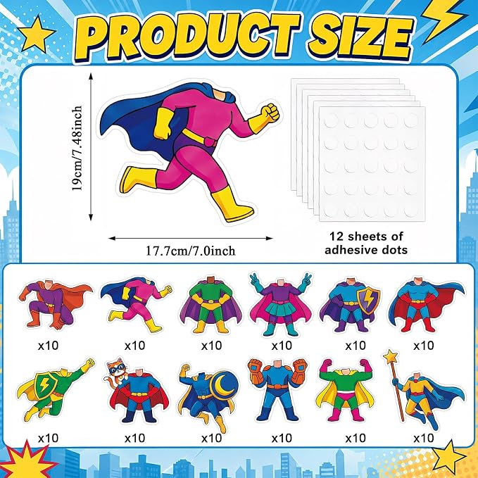 120pcs Super Theme Cutouts Colorful Comic Bulletin Board Decorations Back to - Image 2