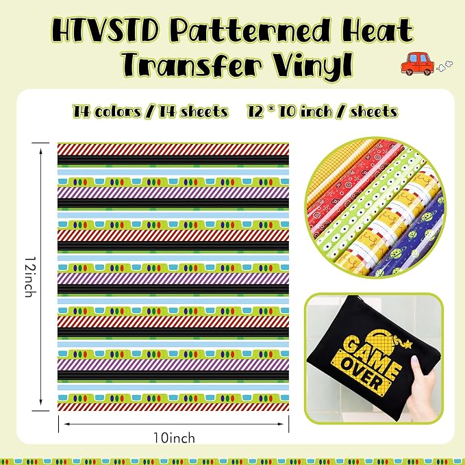HTVSTD Planet HTV Heat Transfer Vinyl 14 Sheets 12×10in Iron on Vinyl | Rocket - Image 2