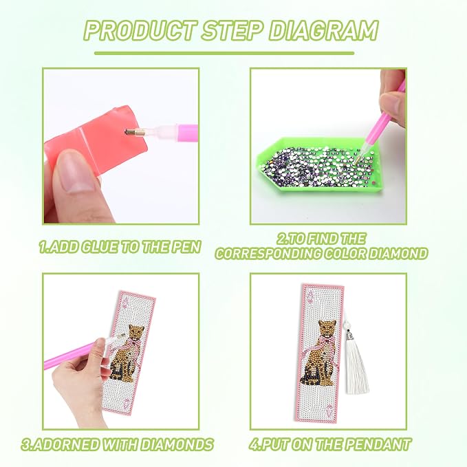 Y2K Coquette Diamond Art Bookmarks, DIY Girly Aesthetic Book Marks - Image 5