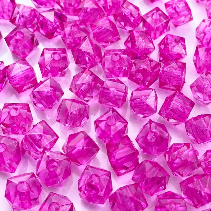400pcs 8mm Acrylic Cube Faceted Beads Colorful Square Plastic Spacer Beads by LIMAOLLY